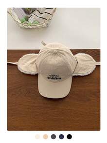 Topi Bordir Huruf Mewah dengan Penutup Telinga, Efek Wajah Kecil, Minimalis, Blok Warna, Bulu Imitasi, Ushanka, Topi Baseball Lipat, Gaya Amerika, Topi Matahari Pria, Topi Baseball Hip Hop - MultiWarna - View 13