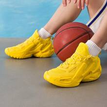 Under Armour Unisex One-Piece Molded Basketball Shoes, Cushioned, Anti-Torsion, Breathable Court Shoes For Competitive Training - Yellow - View 5