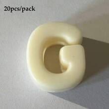 20顆米色壓克力大孔字母珠 A-Z，DIY手工配件，可用於製作鑰匙圈與手機配件，適合創意手工藝 - 米色 - 查看 20