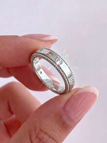 1pc Twisted Zirconia Ring, Exquisite Women Jewelry Gift, Elegant Ring, Suitable For Daily Wear And Party Decoration, Beautiful Women Gift - Twisted Zirconia Ring - View 7