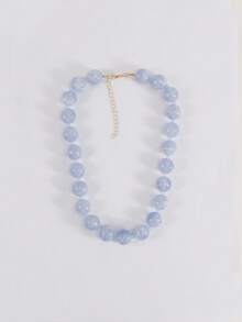1pc European & American Bohemian Acrylic Geometric Round Bead Cloud Dual-Color Beaded Necklace, Women's Holiday Gift, Daily Wear - Handmade Cloud Acrylic Beaded Necklace - View 22