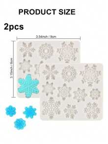 Snowflake Silicone Mold Christmas, Fondant Chocolate Candy Cake Decorating Mold, Non-Stick Reusable Baking Tool For Cupcake Toppers, Gum Paste, Polymer Clay & DIY Handmade Crafts, Easy Clean & Release - Beige - View 11