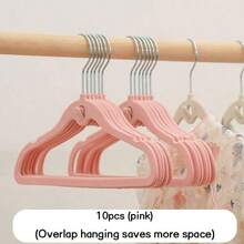 20/10/1pc Stackable Velvet Baby Hangers,Non‑Slip Connectable Kids Clothes Hangers, Space‑Saving Nursery Closet Storage Organizer - Multicolor - View 9