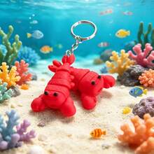 3D Printed Cute Adorable Lobster Keychain, 1pc Durable PLA Plastic, Fantasy Theme Design, Movable Backpack Pendant, Small Decorative Item, Suitable For Desk, Phone, Car, Etc., Can Be Used As Keychain Pendant, Suitable For Various Holidays - Multicolor - View 6
