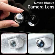 2/4pcs Rear Camera Rain Cover, Curved Black PVC Sunshade, Adhesive Backing Outdoor Parking Rearview Lens Protector, Car Reverse Rain Guard, Black PVC Self-Adhesive Waterproof Cover - A - View 8