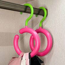 Multi-Functional Strong Adhesive Hooks, Drill-Free Clothing & Hat Hooks, Seamless Storage Hooks For Dormitory Underwear, Belts, Bags, Scarves & Hats - Circle Hook Green Pink - View 7
