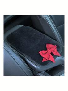 Bowknot Decor Car Armrest Box Pad, Creative Non-Slip Center Console Seat Cover, Women's Universal Car Armrest Box Pad – Ice Silk Material With Bowknot Decor - Multicolor - View 12