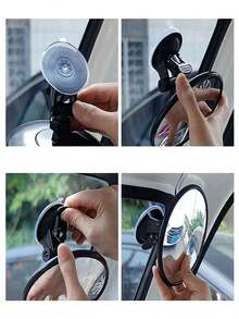 1 chiếc gương chiếu hậu ô tô cho bé dạng hút, xoay 360°, gương lồi góc rộng độ nét cao, gương quan sát bé cho ghế sau ô tô - Tổng quan - Xem 4
