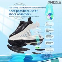 ONEMIX Fashion Sports Casual Running Shoes, Comfortable Shock Absorption, Low-Top Thick Sole, Anti-Slip, Wear-Resistant - Tree Shadow Black - View 9