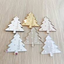 30/50pcs Customized Acrylic Holiday Decorative Gift Tags, Christmas Tree Shaped Tags (Rope Not Included), Customizable Exclusive Text, Suitable For Christmas, Wedding, Anniversary, Tabletop Decoration Tags - Multicolor 3 - View 12