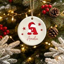 Personalized Christmas Decor, Customized Initial Name Ceramic Hanging Ornament, Customized Christmas Tree Hanging Decoration, Customizable Name Memorial Gift, Christmas Holiday Gift For Family And Friends, Customized Christmas Hanging Ornament - Series 1 - View 5
