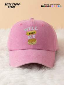 Cartoon Mooncake Print Baseball Cap, Washed Vintage Baseball Cap Sun Protection Shade Hat Fashionable , Adjustable Size Multi-Functional Baseball Cap, Suitable For Halloween, Mid-Autumn Festival, Daily Outings, Best Friend Gatherings, Anime Conventions, Travel Vacations, Outdoor Sports And Other Occasions, It Is A Creative Gift For Friends And Family. - A - View 8
