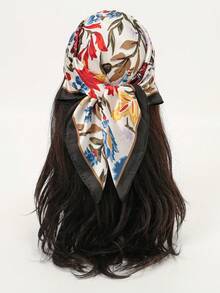 1pc Floral Print Casual Polyester Scarf, Suitable For All Seasons - Multicolor - View 6