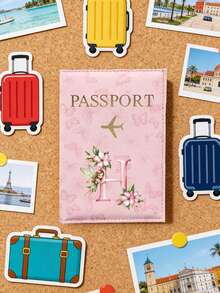 Pink Passport Cover With Letter And Butterfly Design–Portable Multifunctional Travel Organizer, Wallet,And Passport Holder – Birthday Or Holiday Gift - Multicolor - View 9