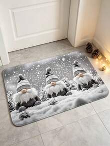 1pc Elegant Tone White Beard Gnome Doormat, Plush Rug, Welcome Mat, Carpet, Floor Mat, Outdoor Doormat, Kitchen Rug, Home Decor, Front Door Mat, Area Rug, Outdoor Mat, Home Decor, Area Carpet, Garden Rug, Washable Carpet - Multicolor - View 3
