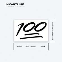 INKARTLINK 1PC Graffiti Style 100% Score Tattoo Sticker, Temporary Waterproof Body Art Tattoo Sticker, Lasts 2-5 Days, Water Transfer Colorful Tattoo Sticker, Suitable For Men And Women, Essential For People, Party Essential Decoration, Festival Body Decoration - Black - View 5