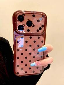 Autumn Vibe Maillard Polka Dot Phone Case Compatible With Iphone 17 Pro Max, New 17, 16 Pro Max, 15 Pro Max, 16 Pro, 15, Korean Style Aesthetic Full Coverage Protective Cover - Multicolor - View 2