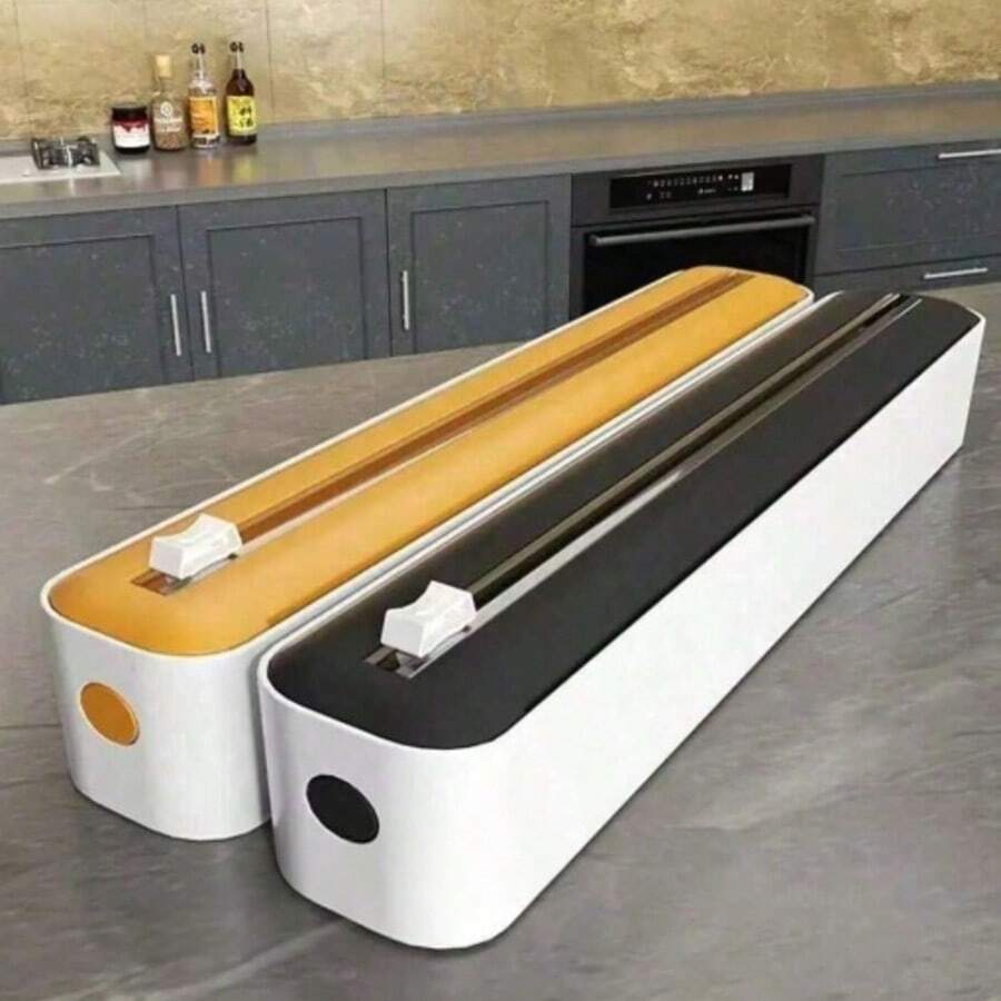 1pc Kitchen Plastic Wrap Cutter, Magnetic Design, Easy To Fix, Adjustable For Plastic Wrap, Baking Paper, Aluminum Foil, Smooth Cutting Without Tearing, Efficient For Baking And Daily Cooking - Multicolor - View 1