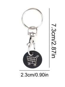 3pcs Supermarket Shopping Cart Token Set, Anti-Loss Token Keychain Pendant, Keyring Design,Bag Accessories, Keychain Accessories. - A - View 11