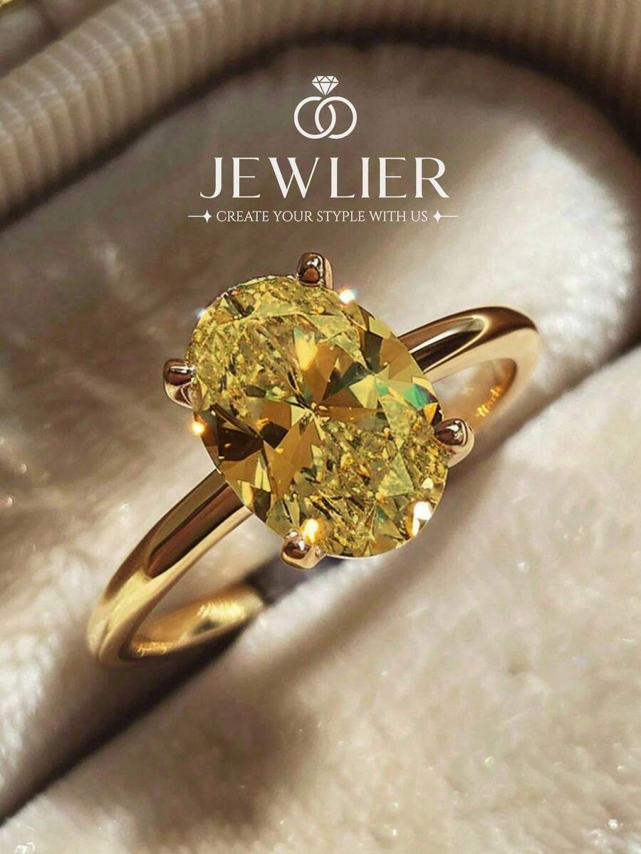 1ct/2ct/5ct 閃耀橢圓形訂婚戒指/結婚戒指，女款承諾戒指/永恆戒指，精緻珠寶禮物