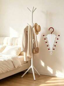 This Tree-Shaped Floor-Standing Coat Rack Is Easy To Assemble. It Features A Stable Triangular Base And Multi-Branched Hooks. Suitable For Bedrooms And Hallways, It Boasts A Strong Load-Bearing Capacity And Is Ideal For Storing Coats, Bags, And Hats. Its Simple And Versatile Design Saves Space And Makes It A Practical And Stylish Home Storage Solution. - Multicolor - View 13