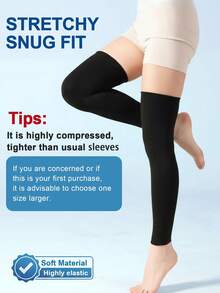 1 Pair Unisex 20-30 MmHg Compression Leg Sleeves, Comfortable Shaping, Running Fitness Sports Knee Support, Suitable For People Who Sit Or Stand For Long Periods - Multicolor - View 6
