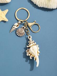 DIY Handmade Hot-Selling New Creative Ocean Creature Realistic Acrylic Shell & Conch Keychain, 1pc Beach Vacation Series Cute Ocean Style Heart Shell & Conch Keychain Pendant, Women's Bag Keychain Charm, Event Gift, Suitable For Daily Use, Gift For Best Friends - Multicolor - View 7