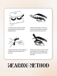 5 Pairs Angel Eyelashes Cat Eye Natural Faux Mink False Eyelashes - Transparent Stem Cartoon Eyelashes, Suitable For Cosplay - Reusable, Delicate, Daily, Big Eye Effect, Soft, Eyelash Extensions - Black - View 6
