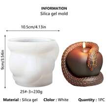4pcs Halloween Heart & Snake Silicone Molds, Halloween Decorative Element Plaster Silicone Molds - White - View 8