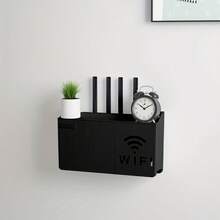 1pc Wireless Router Storage Rack, Wall-Mounted Plastic Storage Box, Easy Installation, Suitable For Home Decor, Room Or Office, Multi-Functional Organizer, Practical WiFi Router Storage Rack, Tool Rack, Universal Storage Shelf - Multicolor - View 8