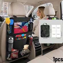 Car Seat Back Organizer, Transparent Viewing Window For Tablets, Multi-Compartment Mesh Pockets For Storing Cups, Kick-Proof Dirt-Resistant Wear-Resistant Oxford Fabric, Must-Have Rear-Seat Car Storage Solution For Family - Multicolor - View 9