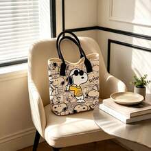 1件裝 Snoopy 公主托特包－大容量耐用帆布包，附粉色蝴蝶結後背包與愛心圖案手提包，適合節日活動、慶典及日常使用，可當錢包與單肩包，結構穩固，感恩節慶祝、聖誕節、萬聖節理想選擇，節日禮物、派對配件 - 黃色 - 查看 7