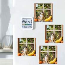 Japanese Country Style Cat Fridge Magnet, 3D Embossed Personalized Cute Creative Gift Decoration Magnetic Souvenir, These Exquisite Fridge Magnets Are Great Creative Gifts, Can Be Used To Decorate Kitchen, Whiteboard, Storage Cabinet, Refrigerator, Also For Home Decor - Style a - View 4