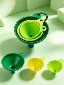 3pcs Random Color Creative Funnel Set, Kitchen Plastic Large Mouth Small And Large Oil Funnel/Wine Funnel Dispensing Tool - View 2
