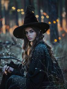 Halloween Y2K Retro Gothic Wool Knit Witch Hat, Suitable For Parties, Festivals, Can Be Used As A Gift For Friends, Unisex - A - View 6