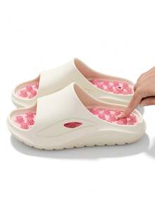 Men's Massage Sole Indoor Home Bathroom Slippers, Outdoor Casual Slides, Unisex Beach Sandals - Rice Flour - View 9