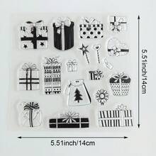 Clear Silicone Stamp, Christmas Themed Transparent Stamp For DIY Scrapbooking, Card Making, Journal Decoration, Christmas Tree Snowflake Cat Gift Gnome Pattern - SD-4 - View 14