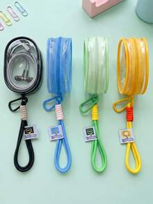 1pc Portable Transparent Waterproof Zipper Storage Bag, Travel Digital Accessories Organizer, Multi-Functional Hanging Bag, Coin Purse - Multicolor - View 2