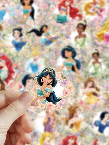 Disney 50pcs Princess Stickers For Decoration Of Planner, Diary, Scrapbook, Notebook, Luggage, Envelope, Greeting Card, Tablet, Water Bottle - Multicolor - View 8