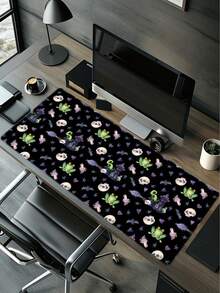 Halloween Cute Cat Spirit Desk Pad Mouse Pad, Multiple Sizes Available, Non-Slip Rubber Bottom With Stitched Edges, Decorative Desktop, Suitable For Back To School And Office Use - View 9