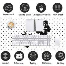 1pc White Black Polka Dots Hibiscus Flower PU Leather Desk Mat, Large Extended Waterproof Non-Slip Smooth Mouse Pad, Floral Desk Pad Protector Writing Mat Easy Clean Stain Resistant For Office Home School Computer Laptop Desktop - View 6