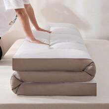 1 miếng thảm nằm cho thú cưng kẻ ô màu xám, đệm thú cưng hình chữ nhật chần bông bằng polyester phong cách tối giản hiện đại, mềm mại chống trượt, phù hợp cho chó và mèo, dùng trong phòng ngủ và phòng khách, bốn mùa - Xám - Xem 11