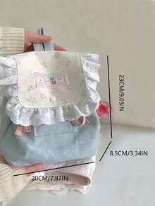 Back To School Niche Design Ins Style Y2K Sweet Cool Girl Star Pattern Backpack For Female Students, Dirt-Resistant Drawstring Student Bag, Versatile Fashionable Drawstring Backpack Suitable For College And High School Students - Baby Blue - View 4