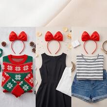 Women Oversized Red Satin Bow Headband, Cute Cosplay Party Hair Hoop, Christmas Costume Hair Accessories - Red - View 5