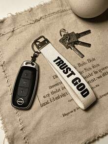 1/2pcs Vintage Inspirational Text Print Wrist Keychain, Religious Faith Accessory, Key Ring, Bag Charm, Holiday Party Small Gift, Suitable For Women Girls Keychain, Holiday Gift, Party Small Gift, Phone Chain, Lanyard, Keychain, Bag Pendant Accessory, Keychain Wristband, Car Keychain, Keychain Pendant, Gift For Women, Phone Lanyard, Halloween, Halloween Party Small Gift - Multi-color Style a - View 3