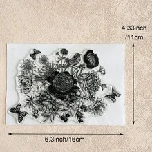 Clear Silicone Stamp, Flower & Animal Plant Pattern For DIY Scrapbooking Card Making Journaling Paper Craft Decor - Floral - View 31