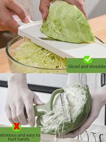 Cabbage Shredder, Handheld Vegetable Slicer & Grater, Multi-Function Fruit & Vegetable Slicing Tool, Kitchen Cutting Gadget, Pickled & Salad Shredding Tool, Potato Carrot Cucumber Slicer, Easy Clean Portable Vegetable Cutter, Home Meal Prep Small Tool - Multicolor - View 4