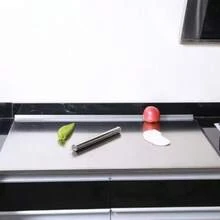 1-Piece Luxury 304 Stainless Steel Cutting Board, Durable And Mildew-Proof, Essential Kitchen Tool For Home Chefs And Cooking Enthusiasts, Suitable For Cutting Meat, Cheese, Bread, Vegetables, And Fruits, Home Gift - Silver - View 3