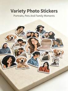 Customized Personalized Photo Stickers, Personalized Sticker Labels, Suitable For Home Souvenirs, Photo Decorations, Cute Souvenirs, Personalized Customized Photo Stickers, Adding Different Colors To Life - Multicolor - View 4
