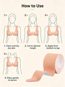 1 Roll Invisible Elastic Breast Pads, Breast Shaping & Lifting Tape, Seamless Self-Adhesive Sports Breast Binder - One Size Fits All - View 7
